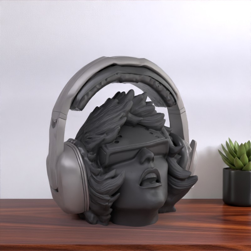 Ghost in the Shell Headphone Stand | Headset Holder for Gamers & Tech Lovers