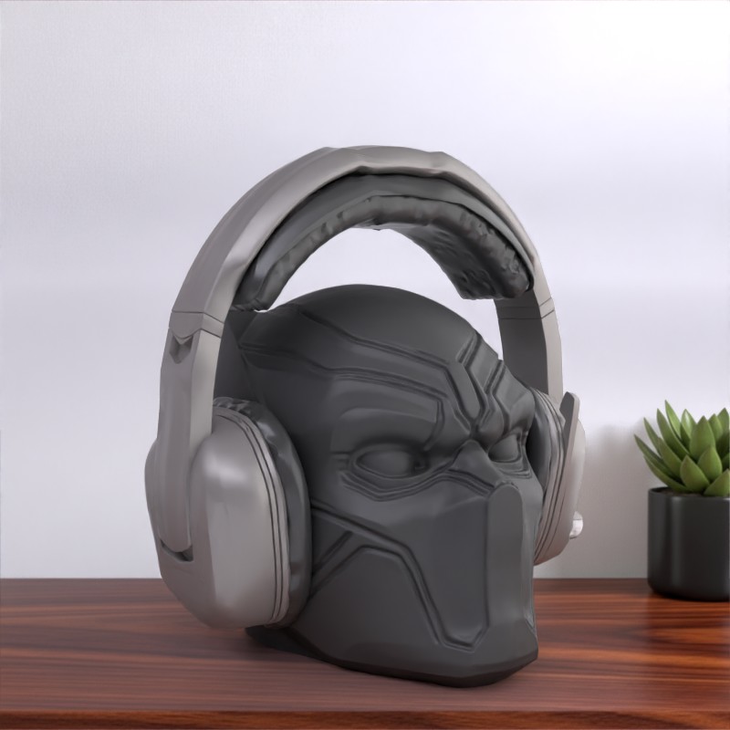Black Panther Inspired Headphone Stand – Superhero Display for Gamers & Collectors