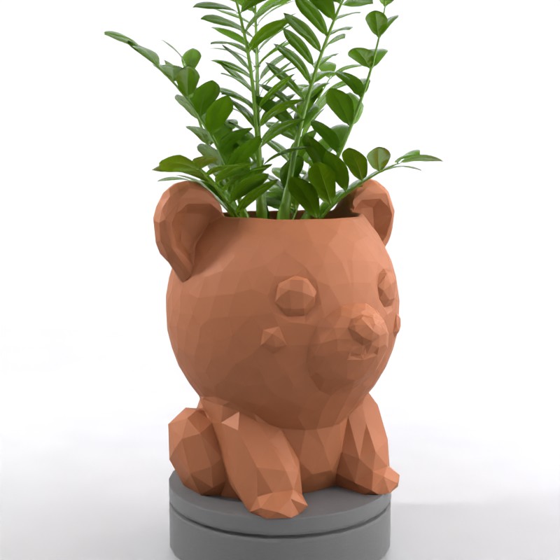Geometric Bear Design - Whimsical Succulent Planter, Pot, Pen, Cup or Candy Bowl