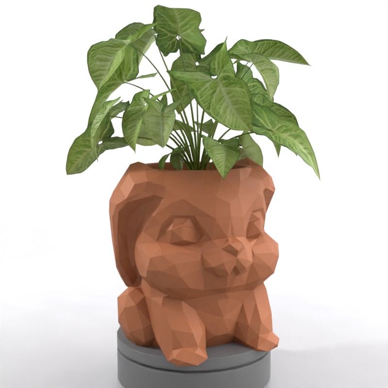 Geometric Bunny Design - Whimsical Succulent Planter, Pot, Pen, Cup or Candy Bowl