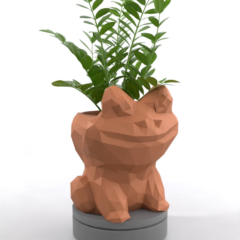 Geometric Frog Design - Whimsical Succulent Planter, Pot, Pen, Cup or Candy Bowl