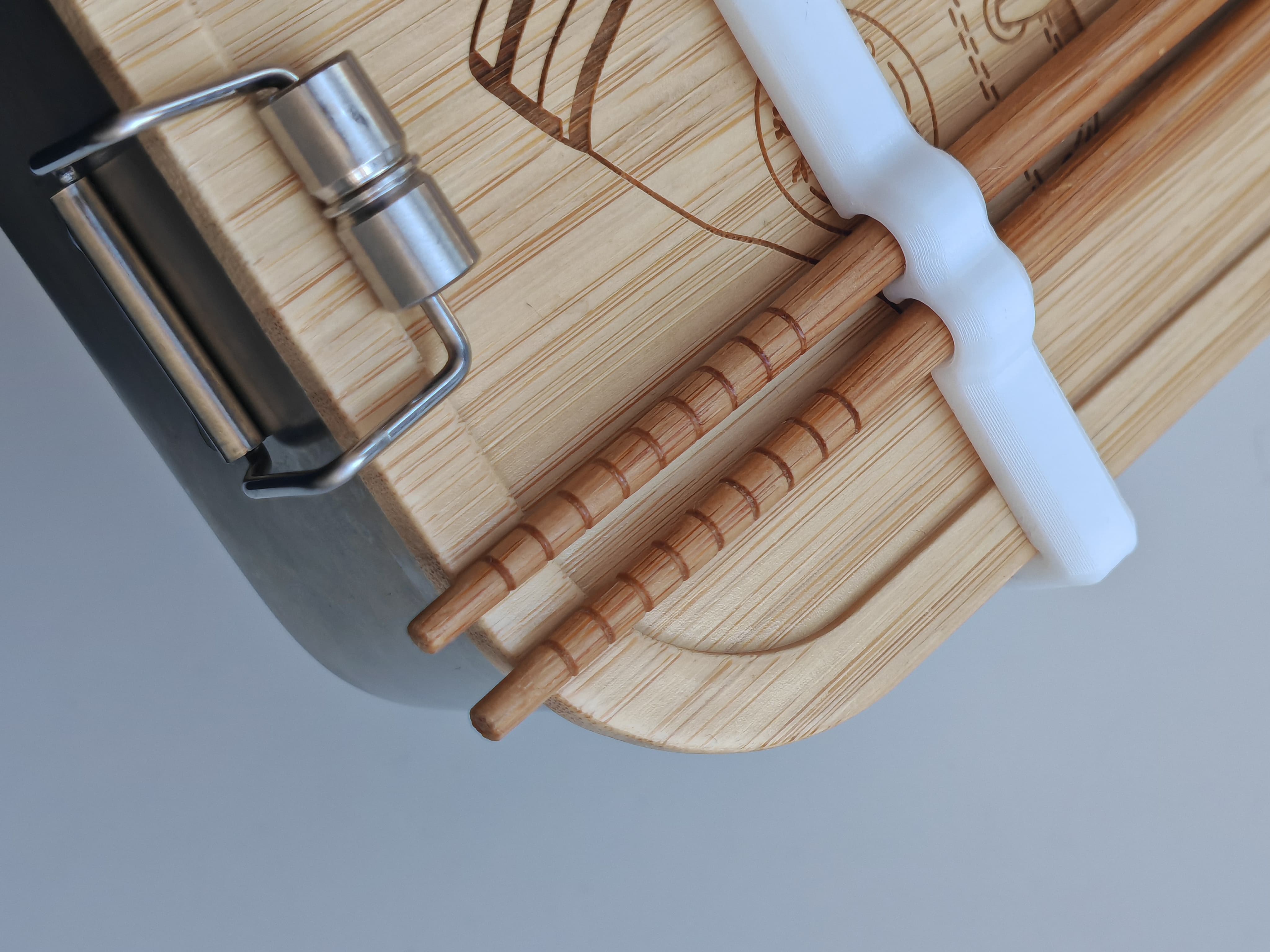 Bento box lid chopstick holder - 120mm - White