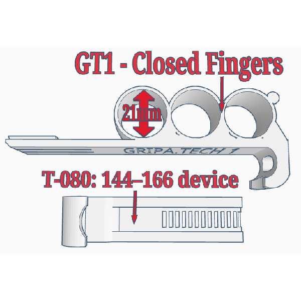 GT1-H21-T080 Phone Grip Size 21 (White) with top for large phone