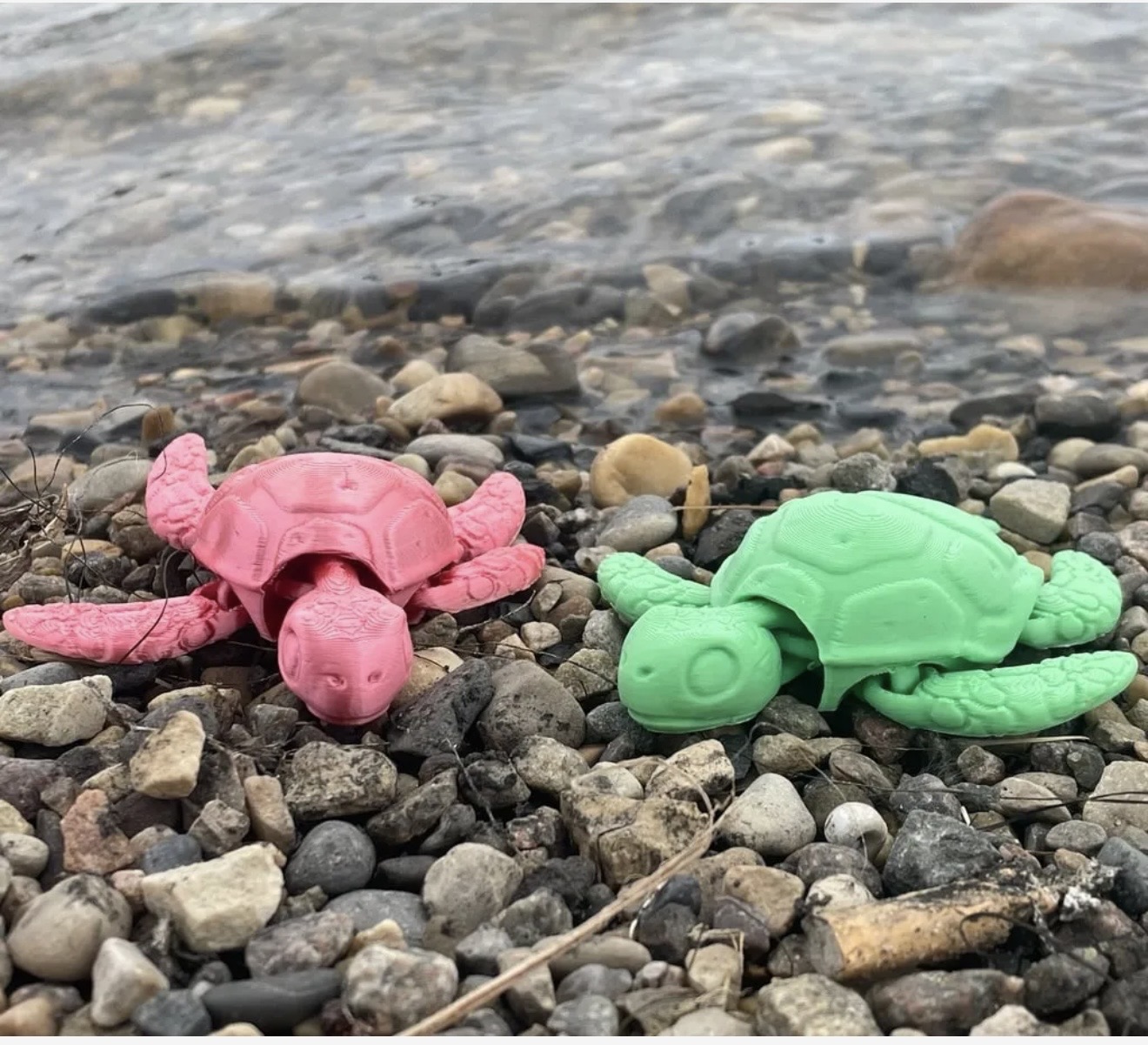 Baby Articulated Turtle - White
