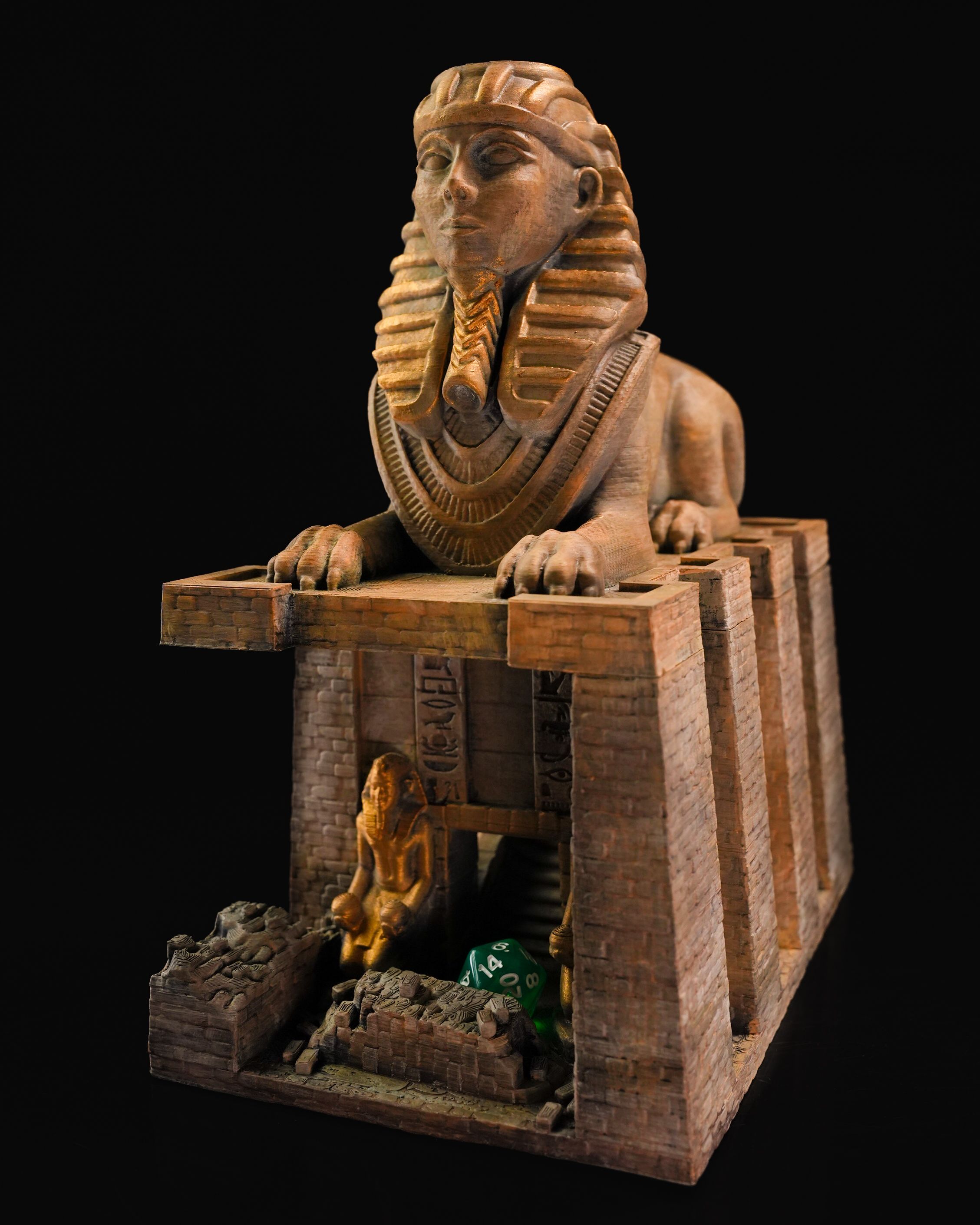 Keeper of the Dice Sphinx Tower – 3D‑Printed Egyptian RPG Dice Roller