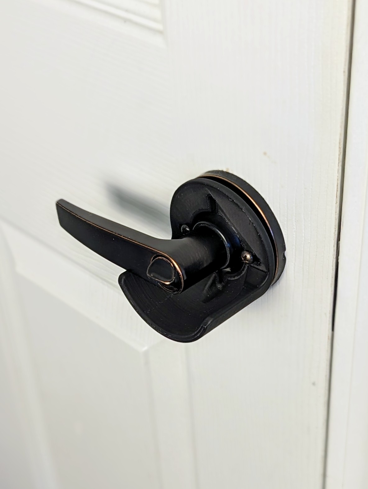 Childproof Lever Door Lock (Pack of 4) (Black)