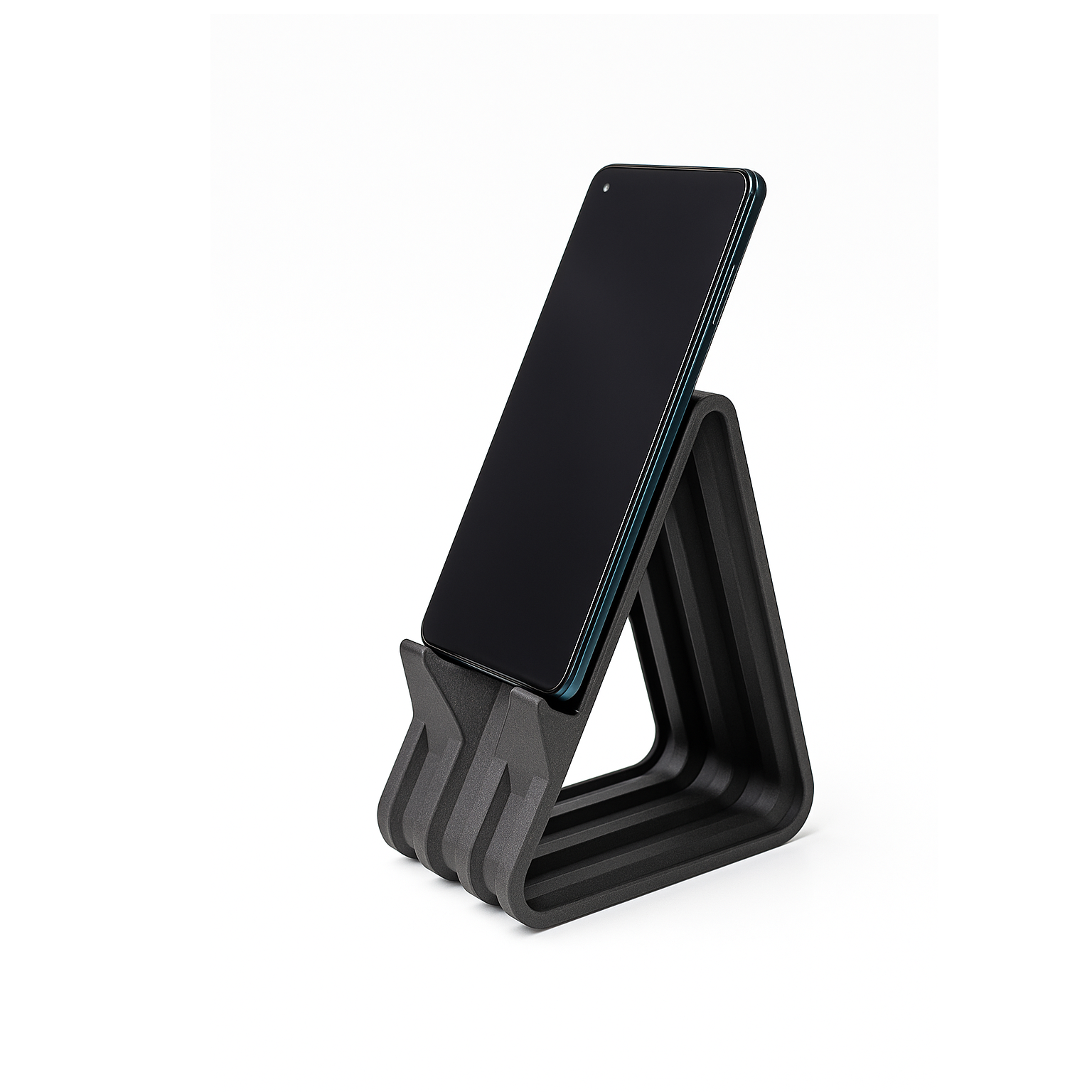 Minimalist triangular mobile phone stand