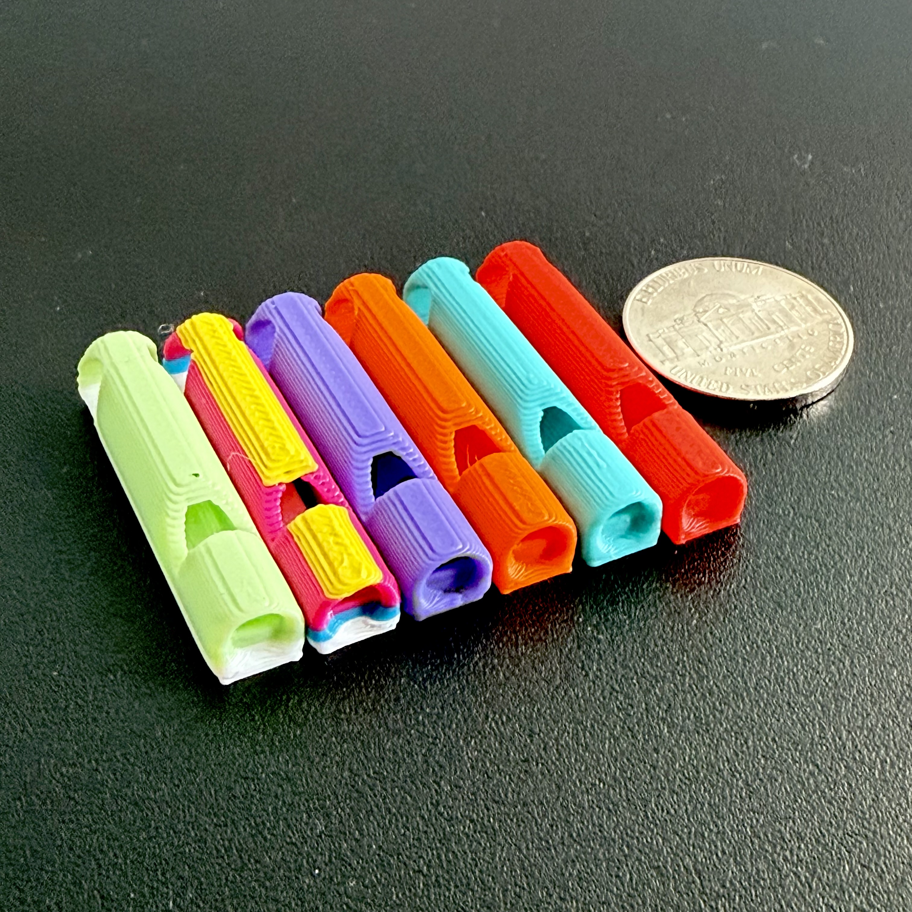 (Blue) Qty 135 - Penne Style Micro Whistle