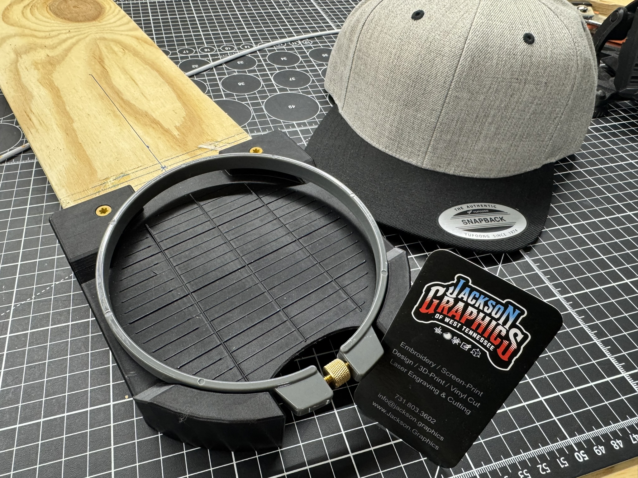 Big Twin Life's Back of Hat Jig for Machine Embroidery