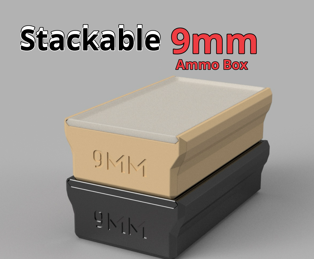Stackable 9mm Ammo Box