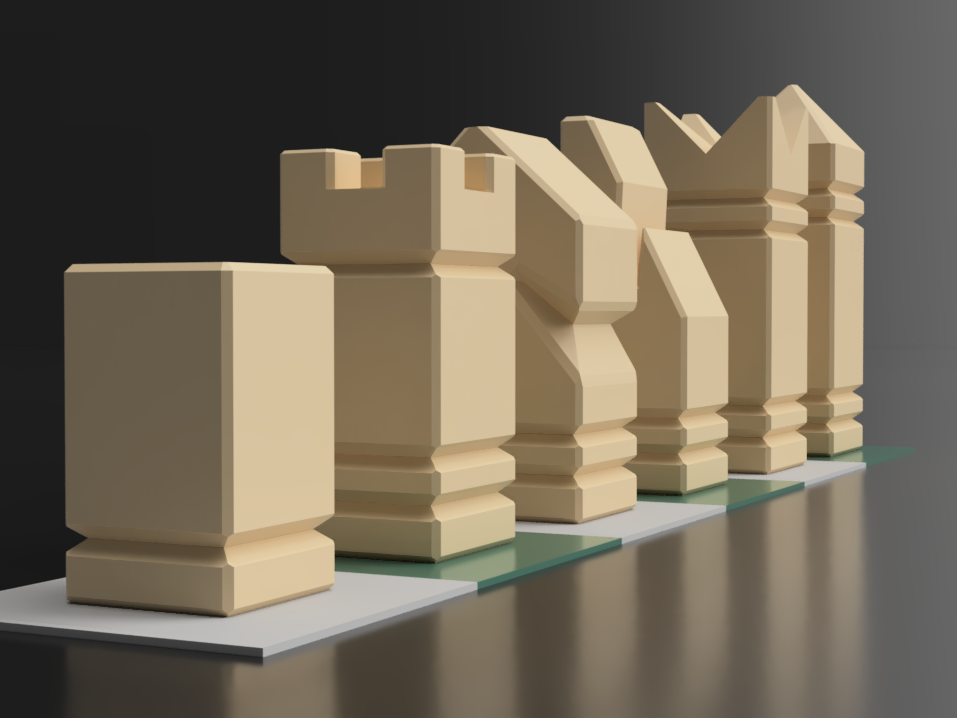 Blocky Chess Pieces