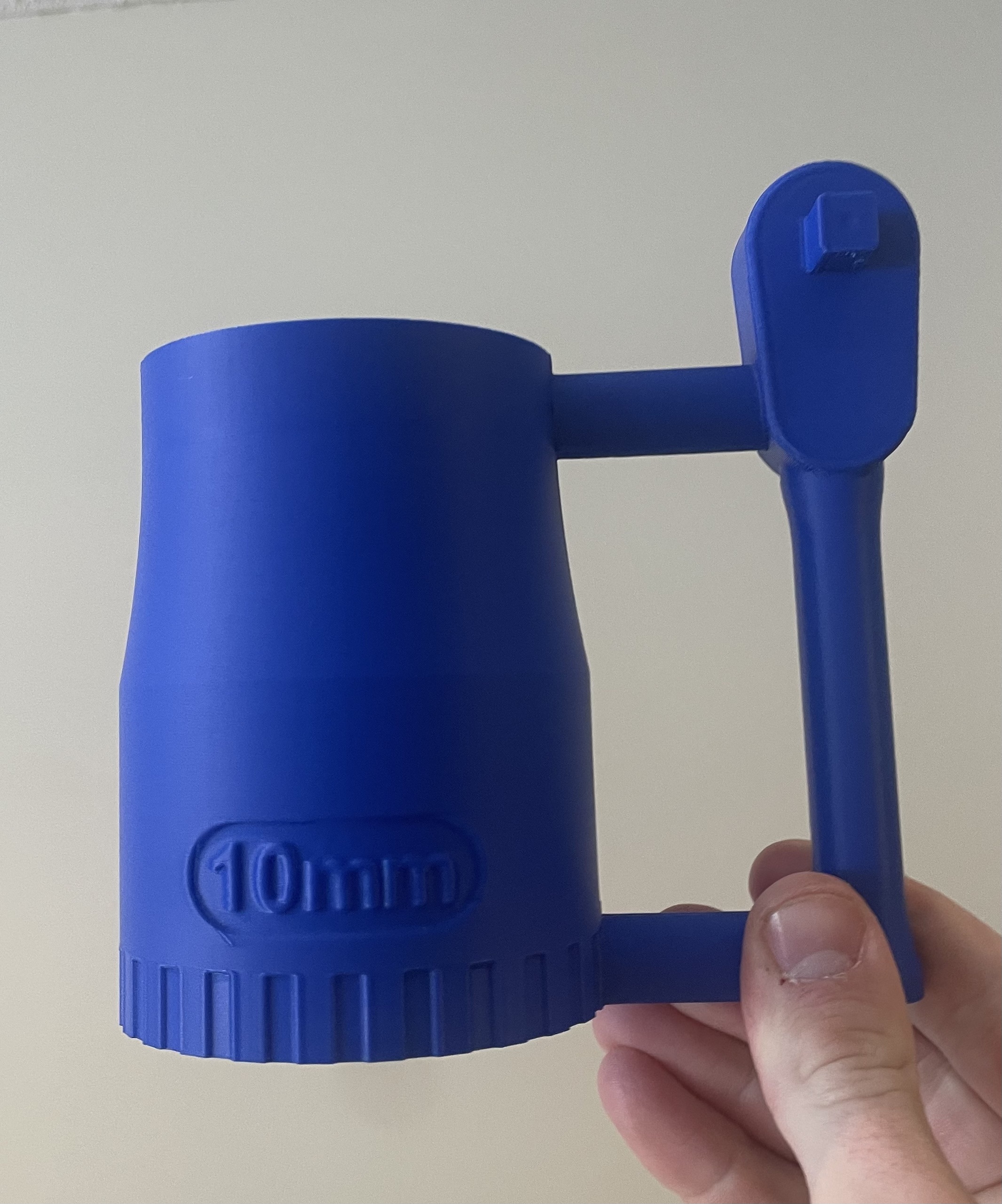 White 10mm Socket Coozie With Handle