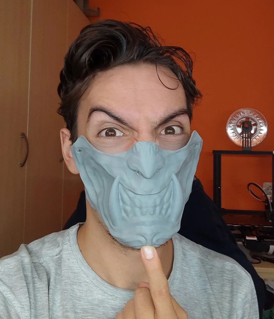 Japanese oni (demon) half-mask