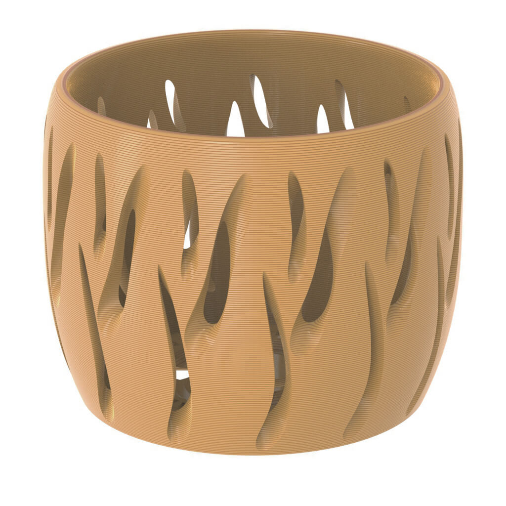 Amber Orchid Flower Vase - PLA Tan