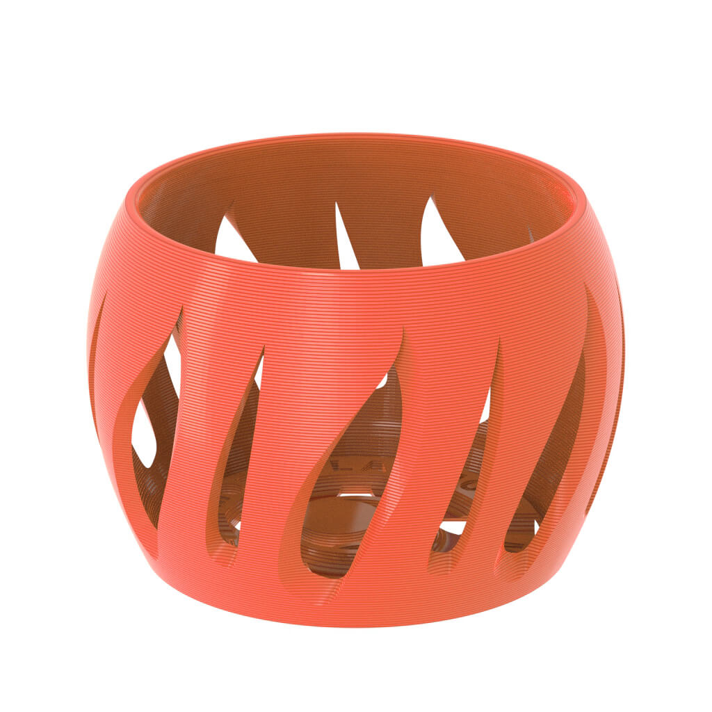 Flame Orchid Flower Vase - PLA Matte Muted Red