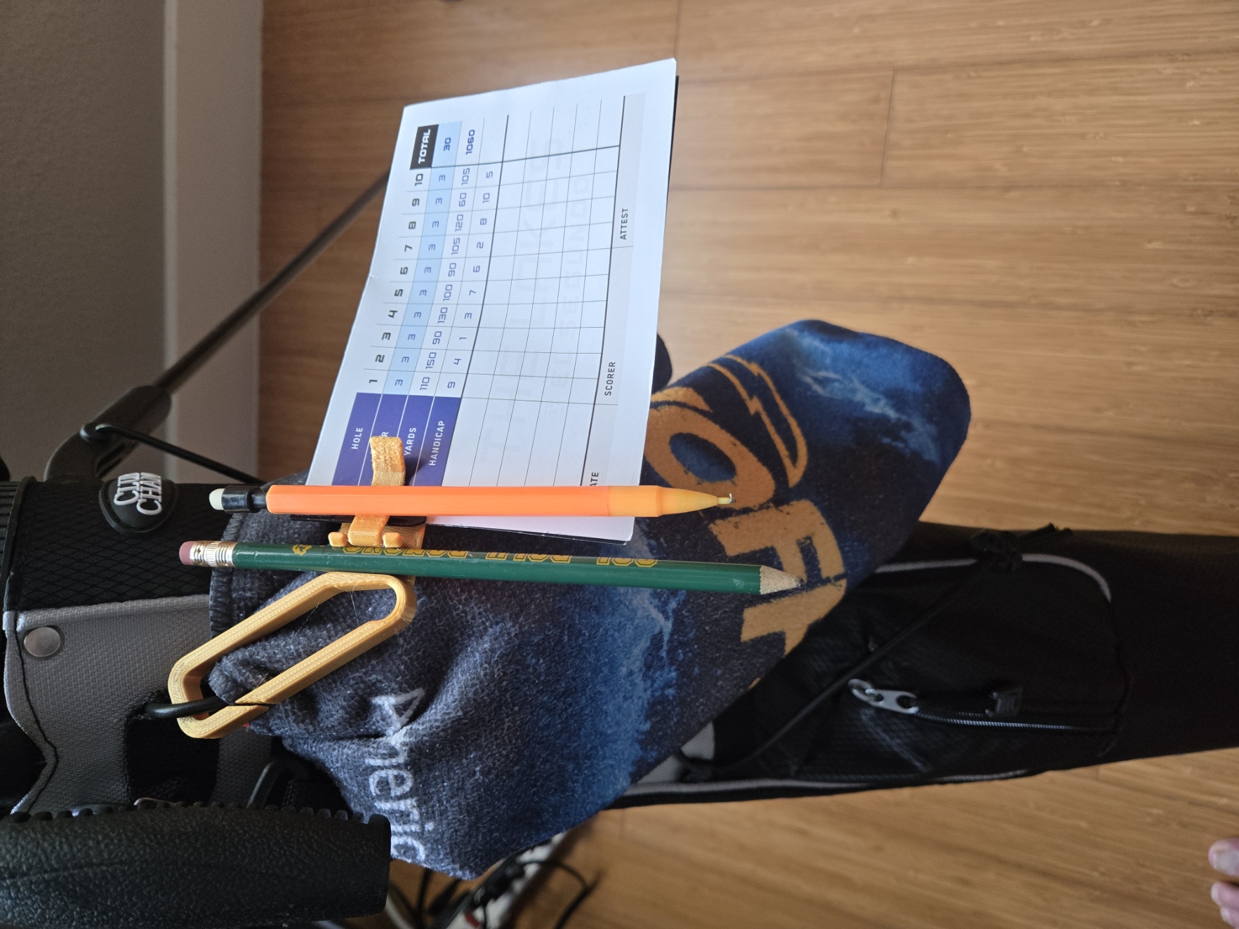 Golf scorecard and pencil holder with clip