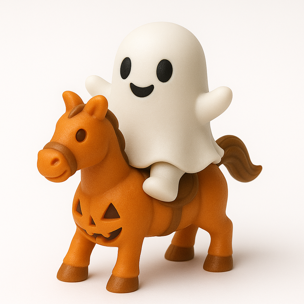Ghost riding Pumpkin Horse