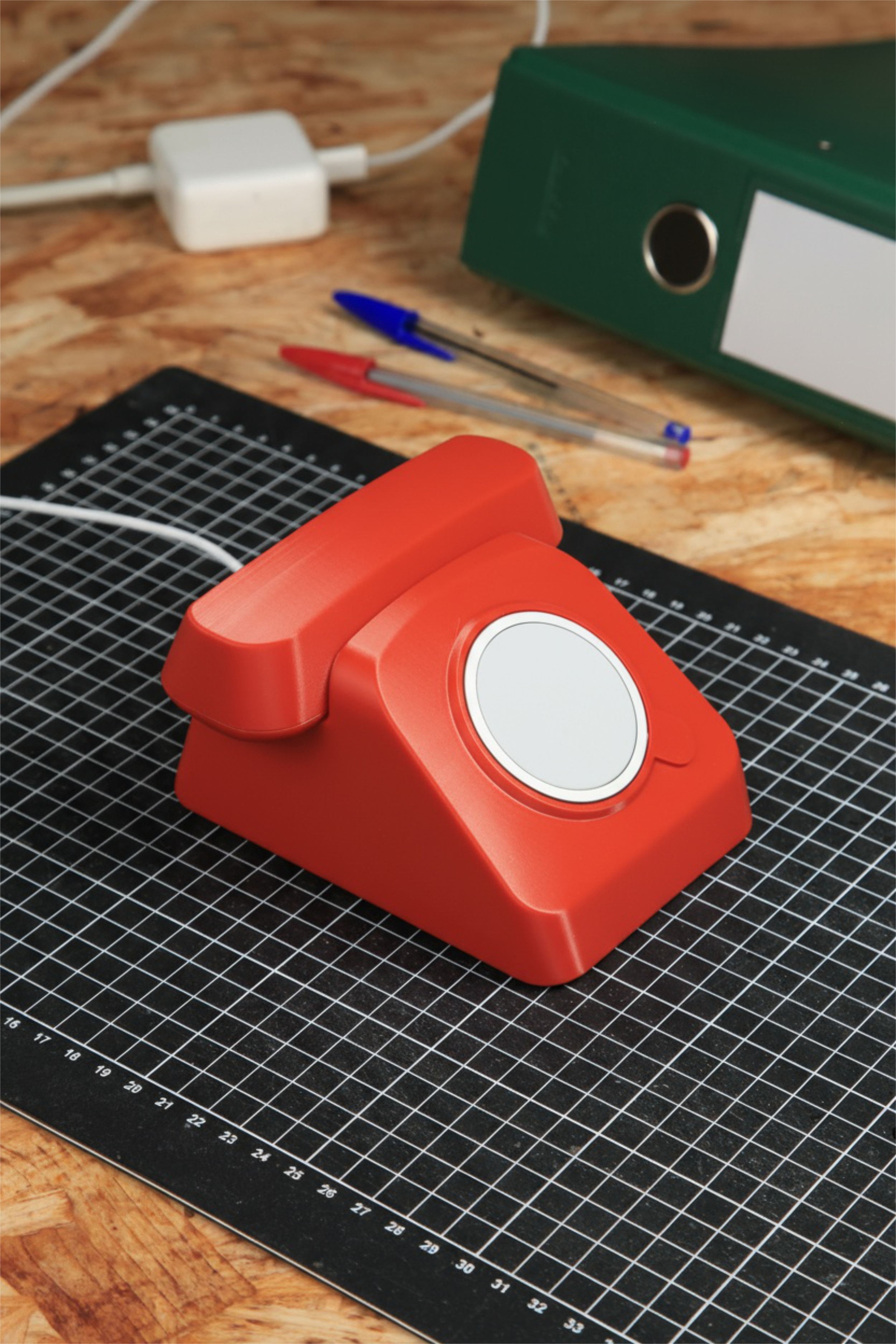 Rotary Phone MagSafe Stand - RED/ORANGE (incl. 15W MagSafe adapter)