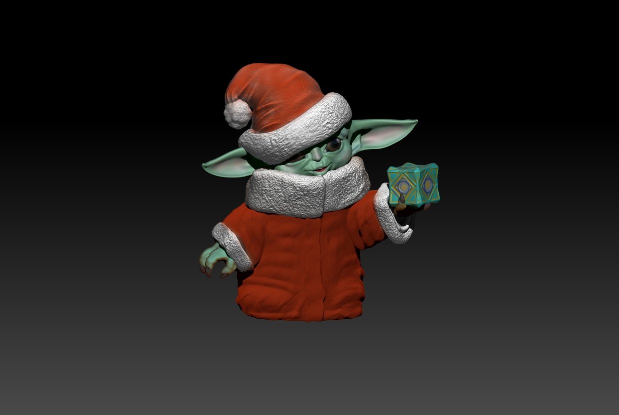 Baby yoda santa 