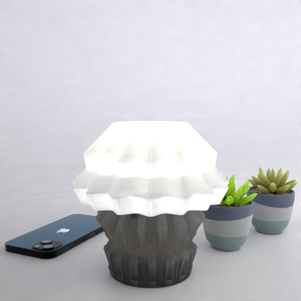 Geometric LED Lamp: Modern Night Light