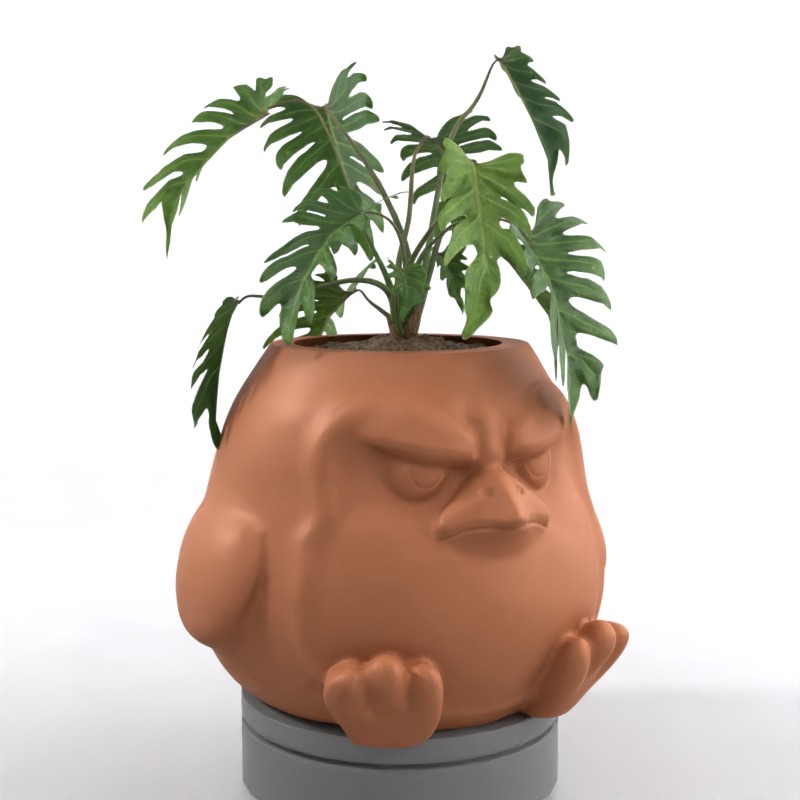Angry Penguin Geometric Animal Design - Whimsical Succulent Planter, Pot, Pen, Cup or Candy Bowl