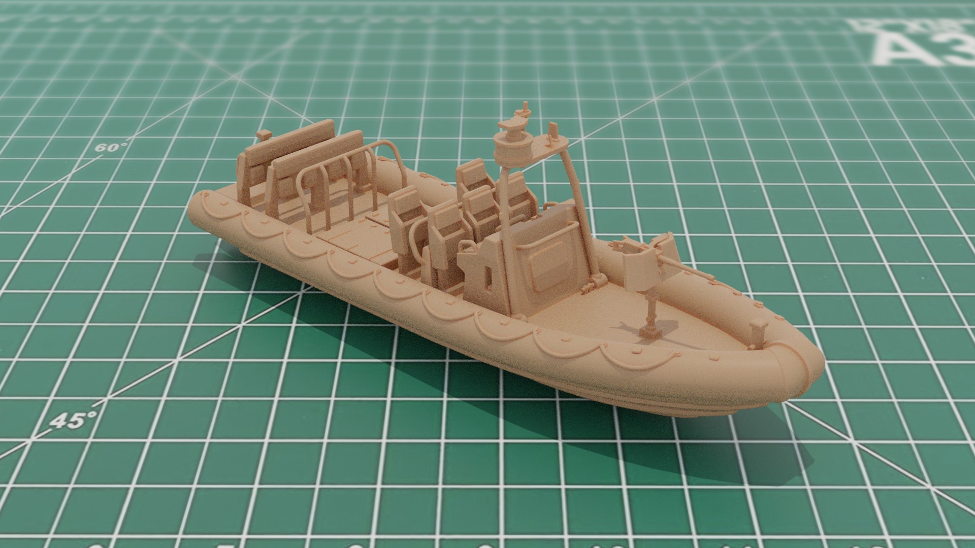 Naval Special Warfare 11m RHIB Model 1:72 Scale
