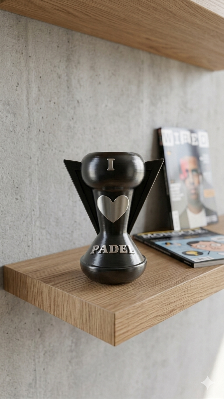 Trofeo "I LOVE PÁDEL"Diseño  para Impresión 3D