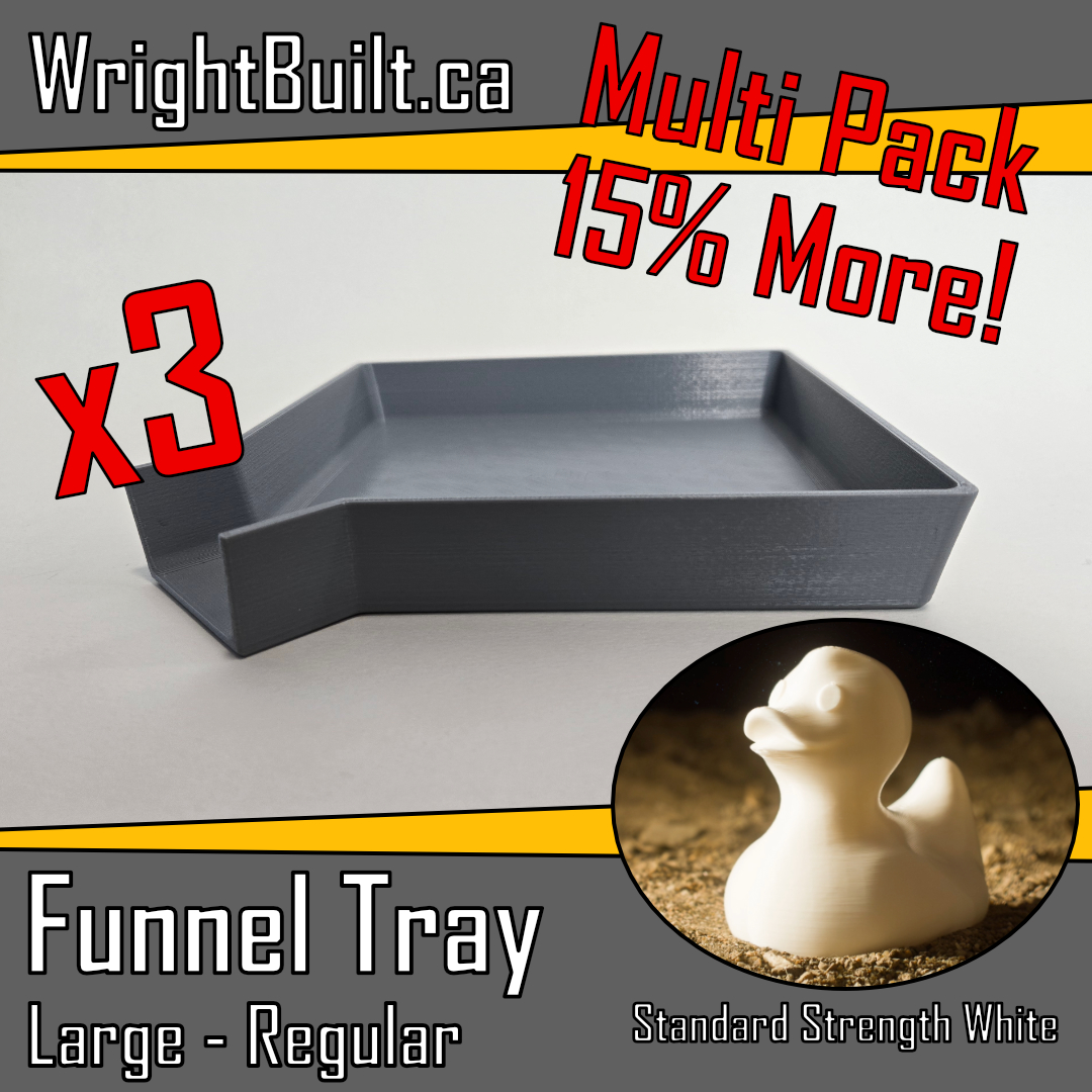 Funnel Tray - Large & Regular - Standard Strength White Plastic - Sorting & Organizing Tool - 3 Pack