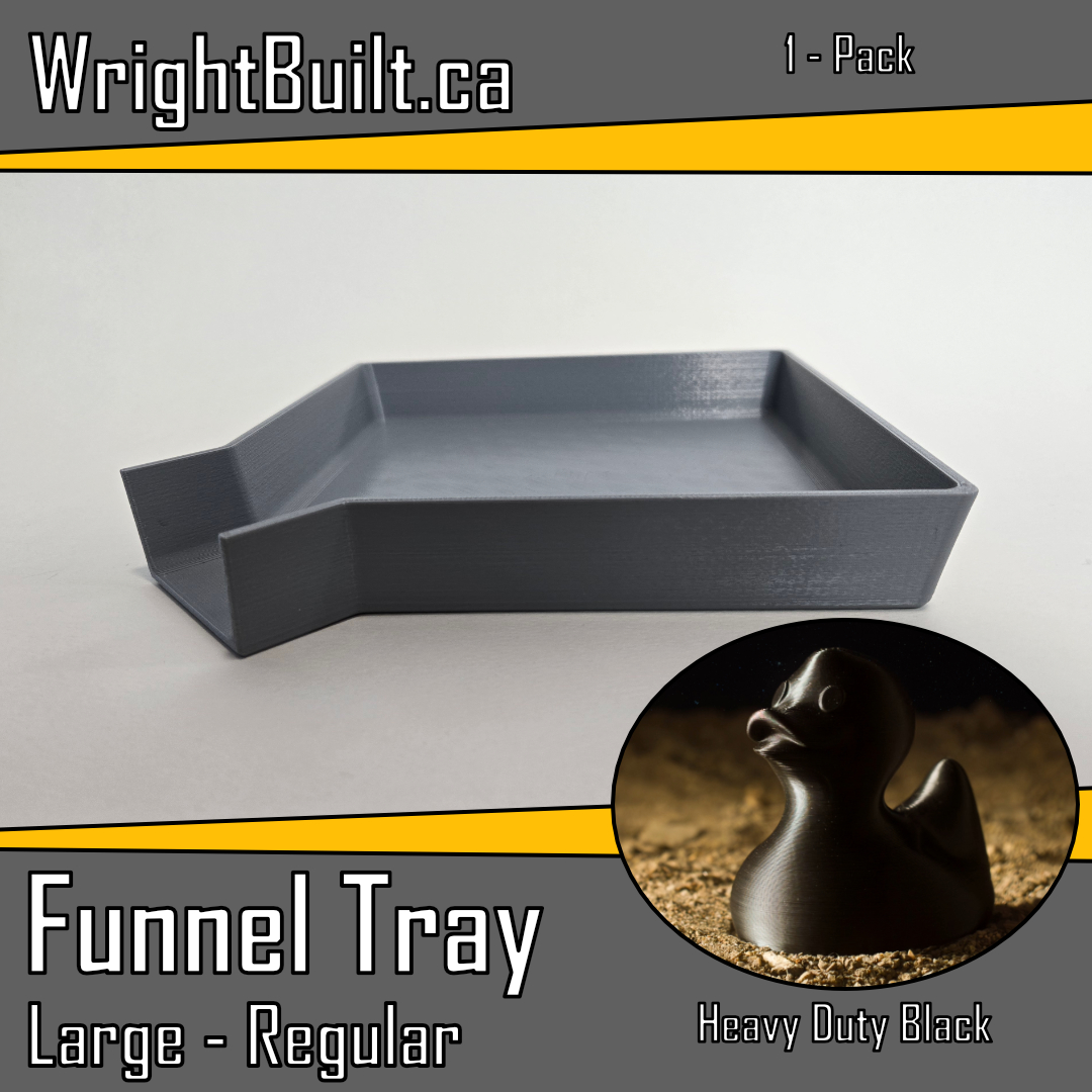 Funnel Tray - Large & Regular - Heavy Duty Black Plastic - Sorting & Organizing Tool - 1 Pack