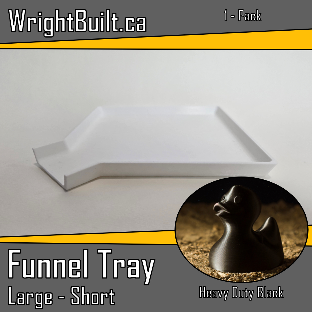Funnel Tray - Large & Short - Heavy Duty Black Plastic - Sorting & Organizing Tool - 1 Pack