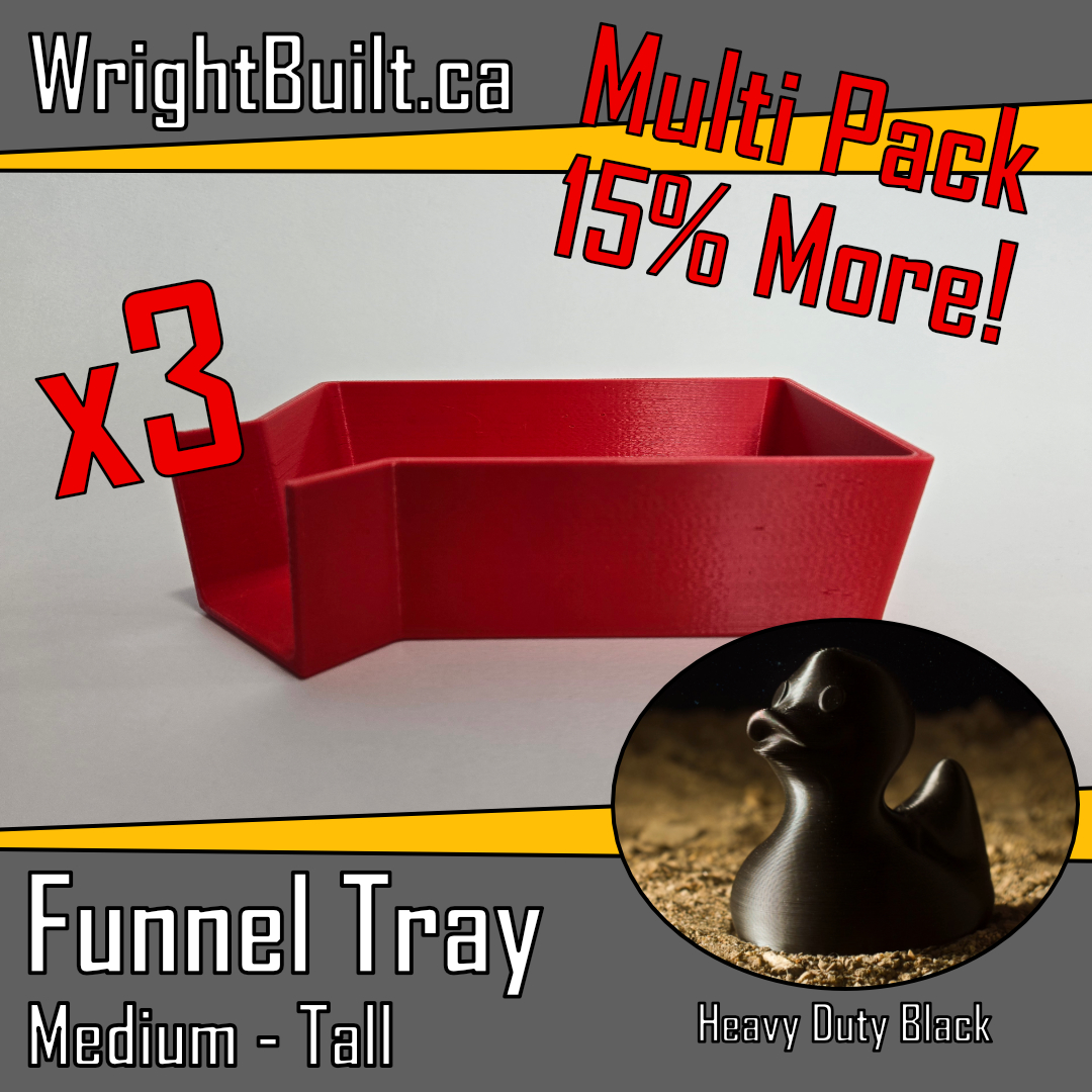 Funnel Tray - Medium & Tall - Heavy Duty Black Plastic - Sorting & Organizing Tool - 3 Pack