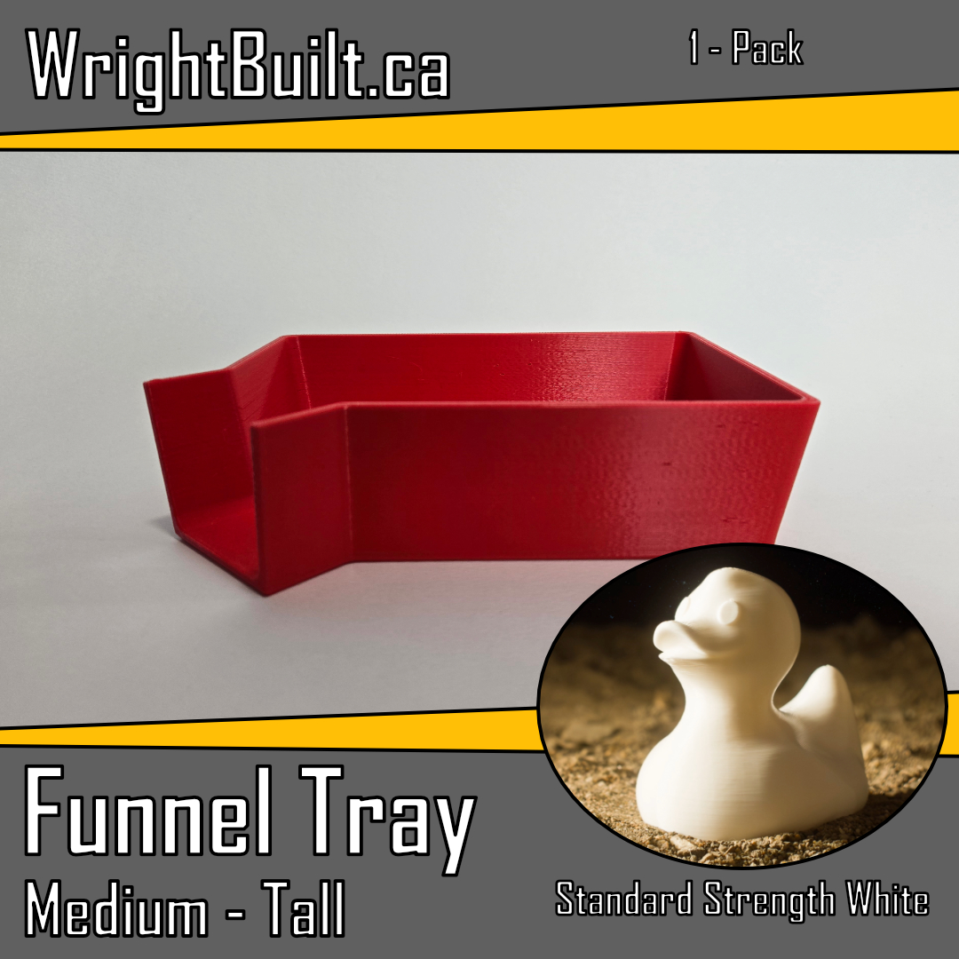 Funnel Tray - Medium & Tall - Standard Strength White Plastic - Sorting & Organizing Tool - 1 Pack