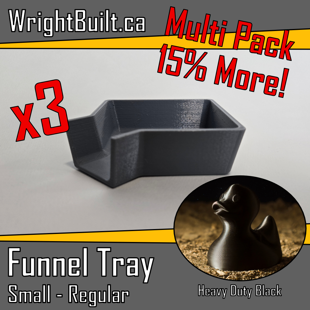 Funnel Tray - Small & Regular - Heavy Duty Black Plastic - Sorting & Organizing Tool - 3 Pack