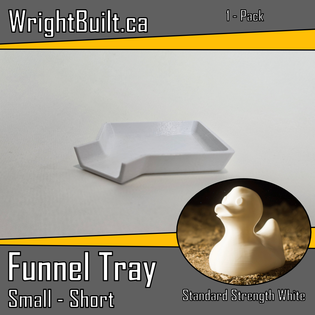 Funnel Tray - Small & Short - Standard Strength White Plastic - Sorting & Organizing Tool - 1 Pack